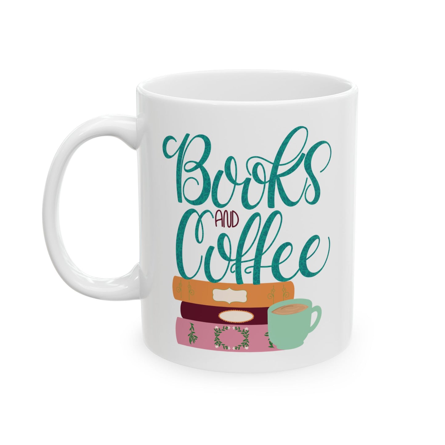 Books and Coffee Mug | Cozy Book Lover Gift | Reading and Coffee Cup