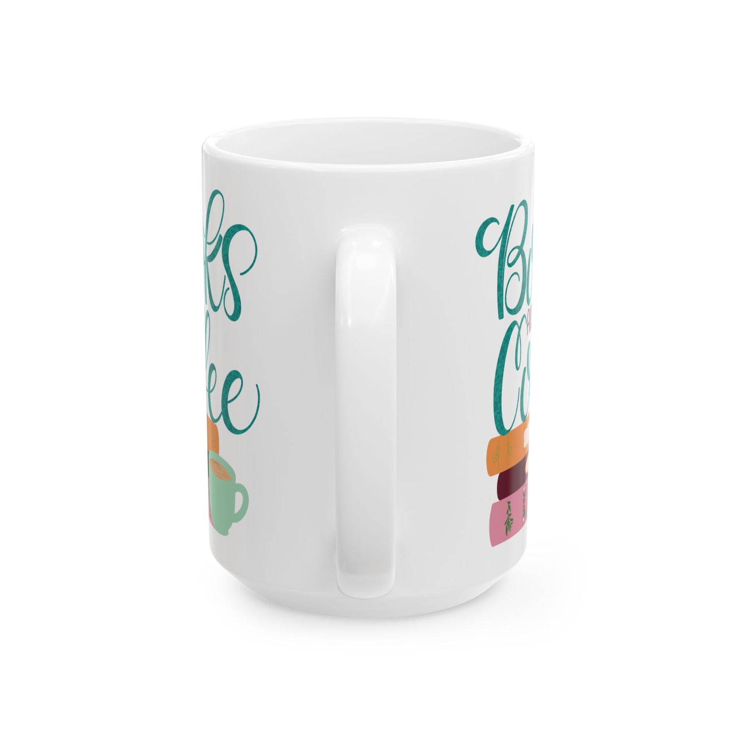 Books and Coffee Mug | Cozy Book Lover Gift | Reading and Coffee Cup