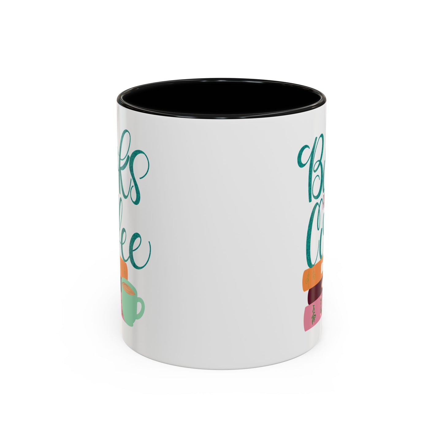 Books and Coffee Mug | 11 oz & 15 oz Ceramic Cup | Cozy Gift for Book Lovers