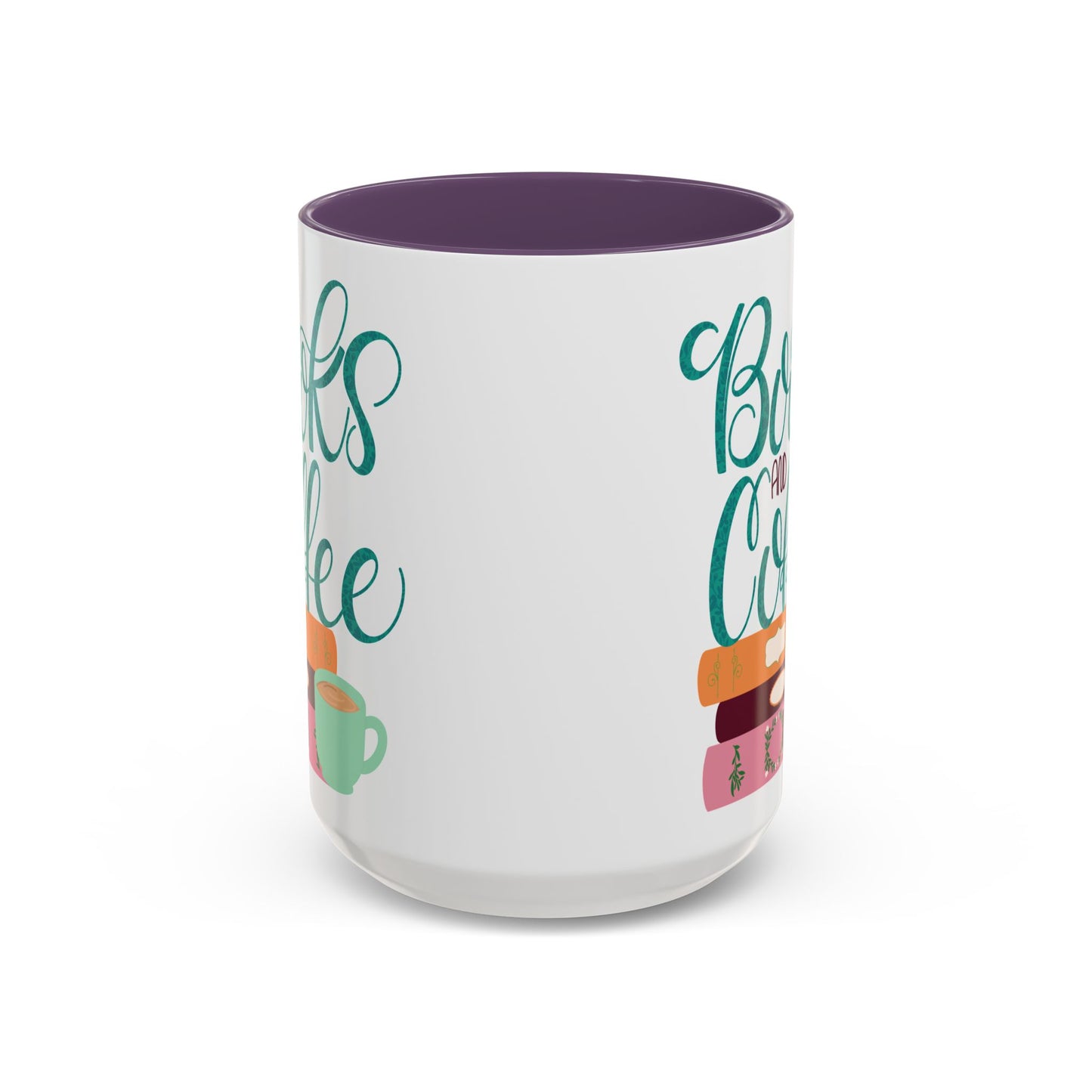 Books and Coffee Mug | 11 oz & 15 oz Ceramic Cup | Cozy Gift for Book Lovers