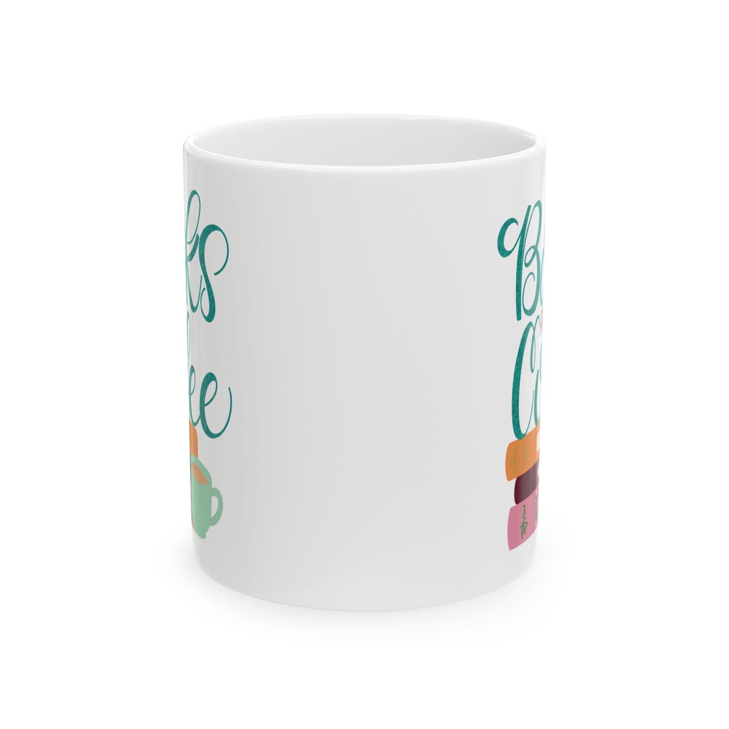 Books and Coffee Mug | Cozy Book Lover Gift | Reading and Coffee Cup