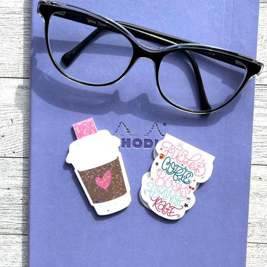 Coffee-Themed Magnetic Bookmarks – Cute & Snarky Coffee Lover Gifts for Readers