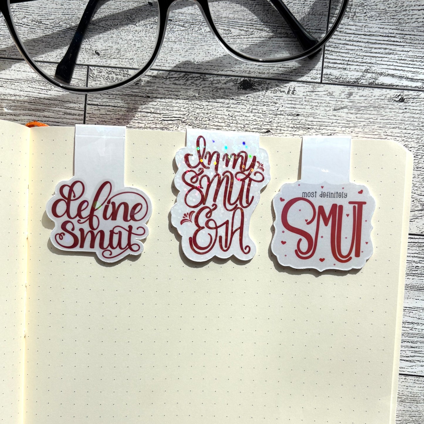 ✨GLOW UP Smut Magnetic Bookmarks – Handmade Spicy Romance Book Accessories