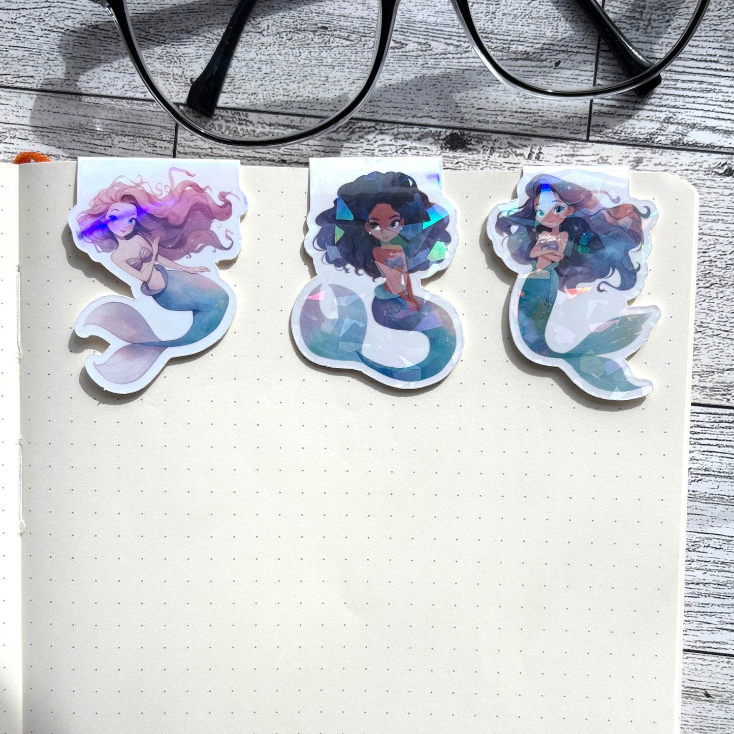 Mermaid Magnetic Bookmarks – Holographic Fantasy Book Accessories