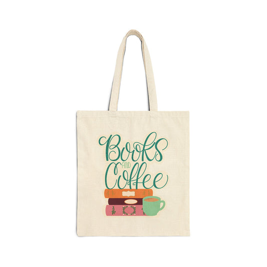Cotton Canvas Bag for Coffee and Book Lovers