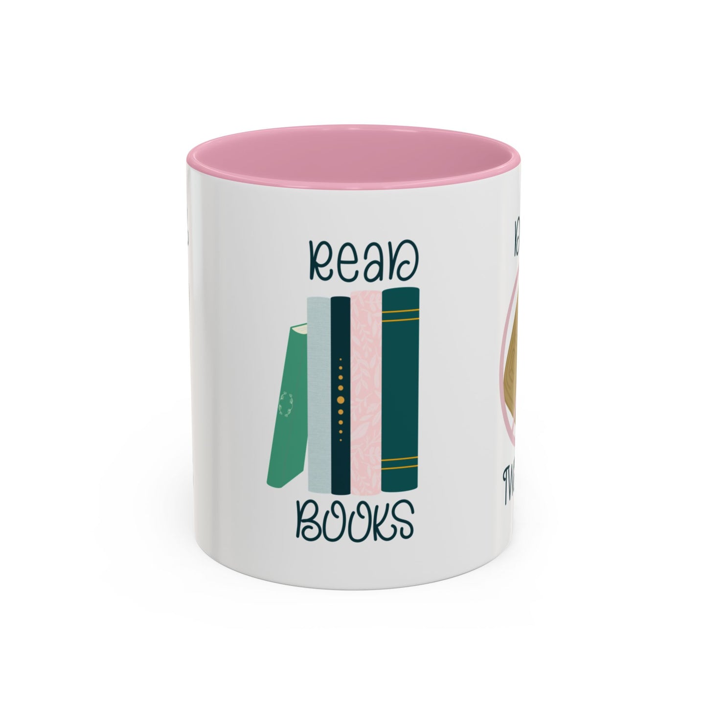 Drink Coffee Read Books Don’t Be a Twatwaffle Mug – Funny Two-Tone Book Lover Coffee Cup