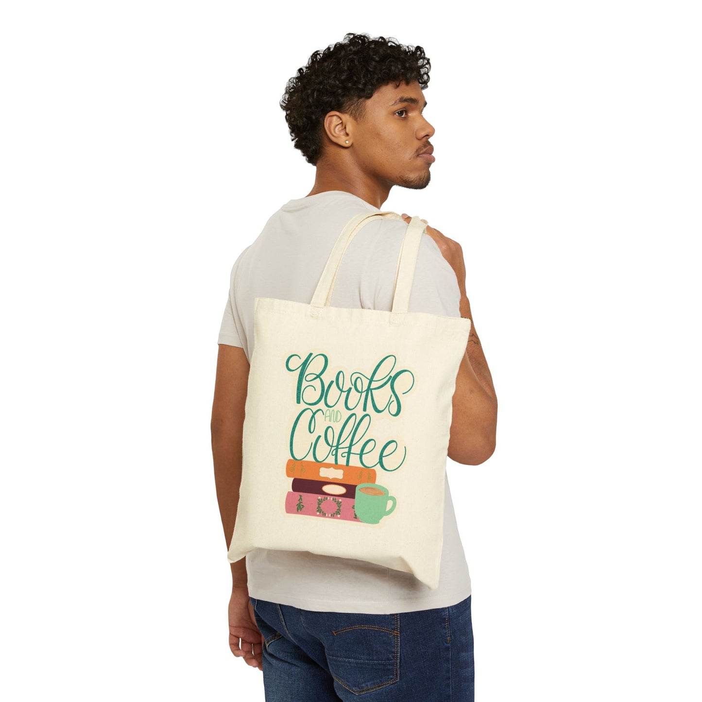 Cotton Canvas Bag for Coffee and Book Lovers