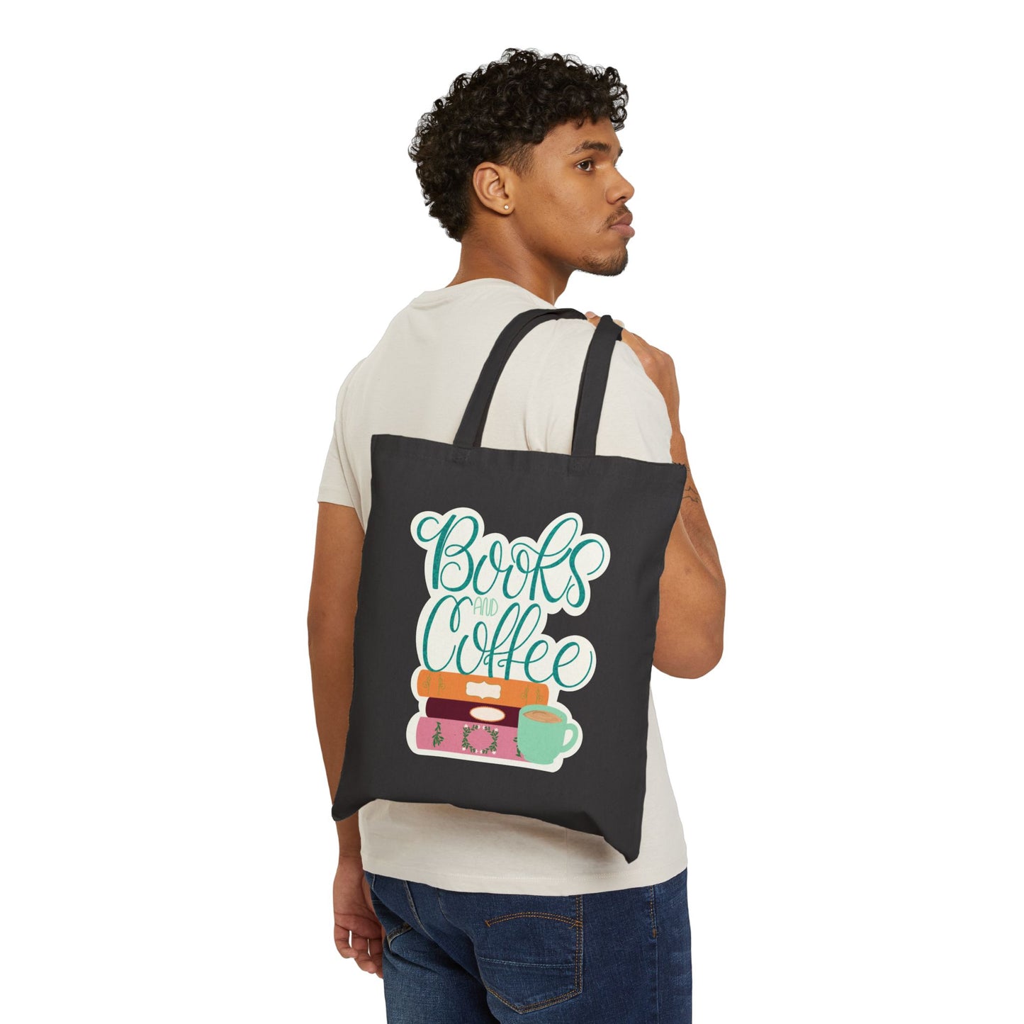 Cotton Canvas Bag for Coffee and Book Lovers