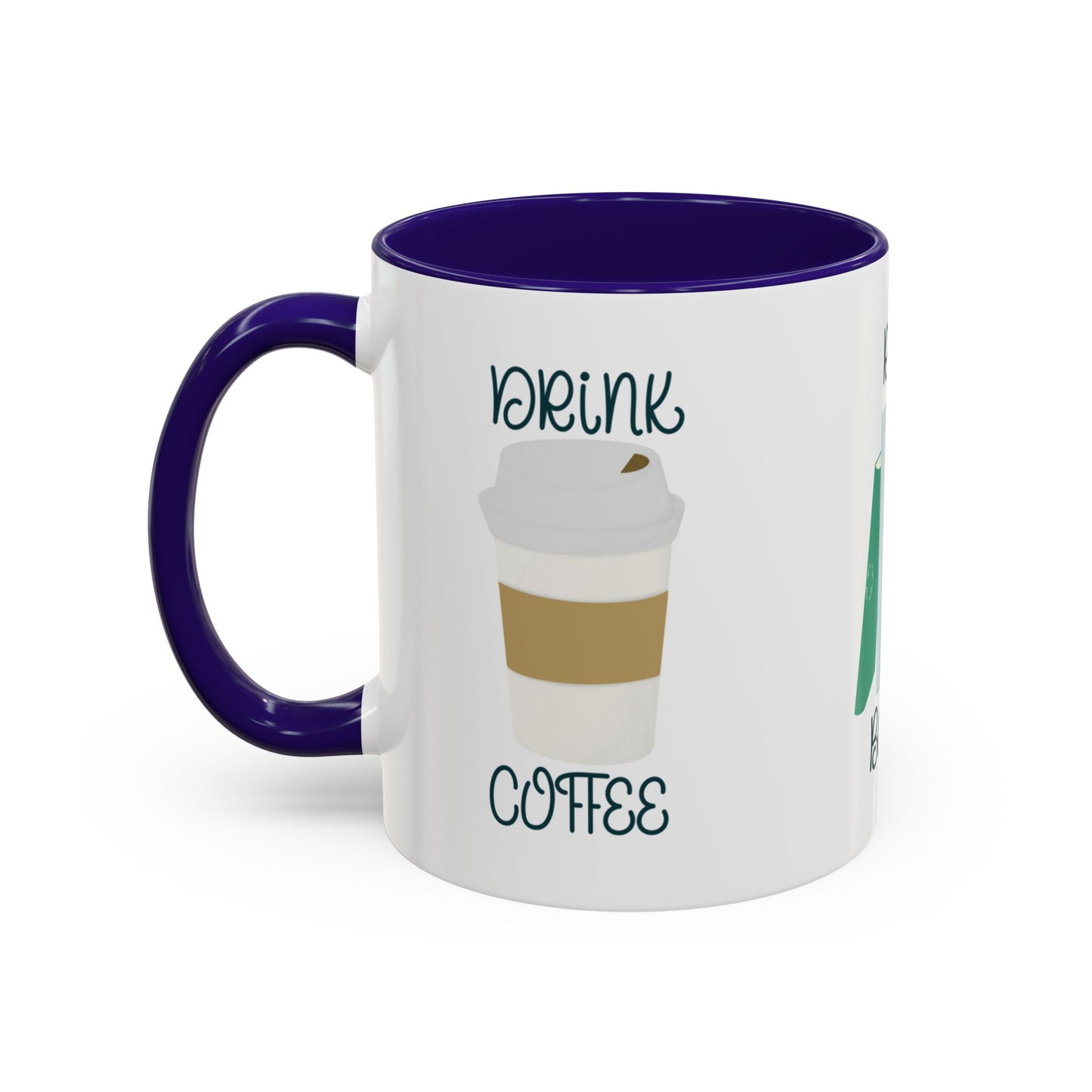 Drink Coffee Read Books Don’t Be a Twatwaffle Mug – Funny Two-Tone Book Lover Coffee Cup