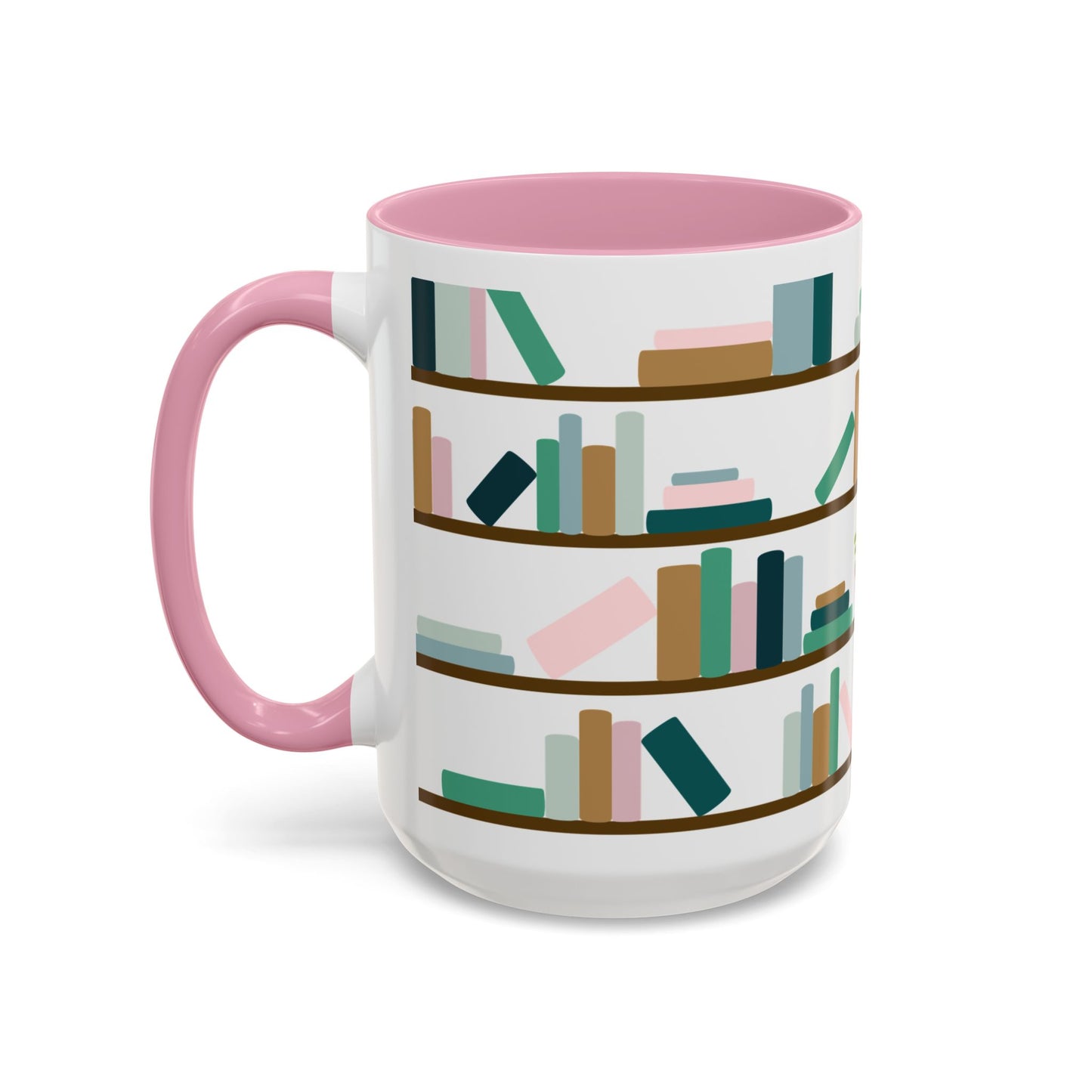 Bookshelf Mug – Two-Tone Ceramic Book Lover Coffee Mug | Cozy Reading Gift