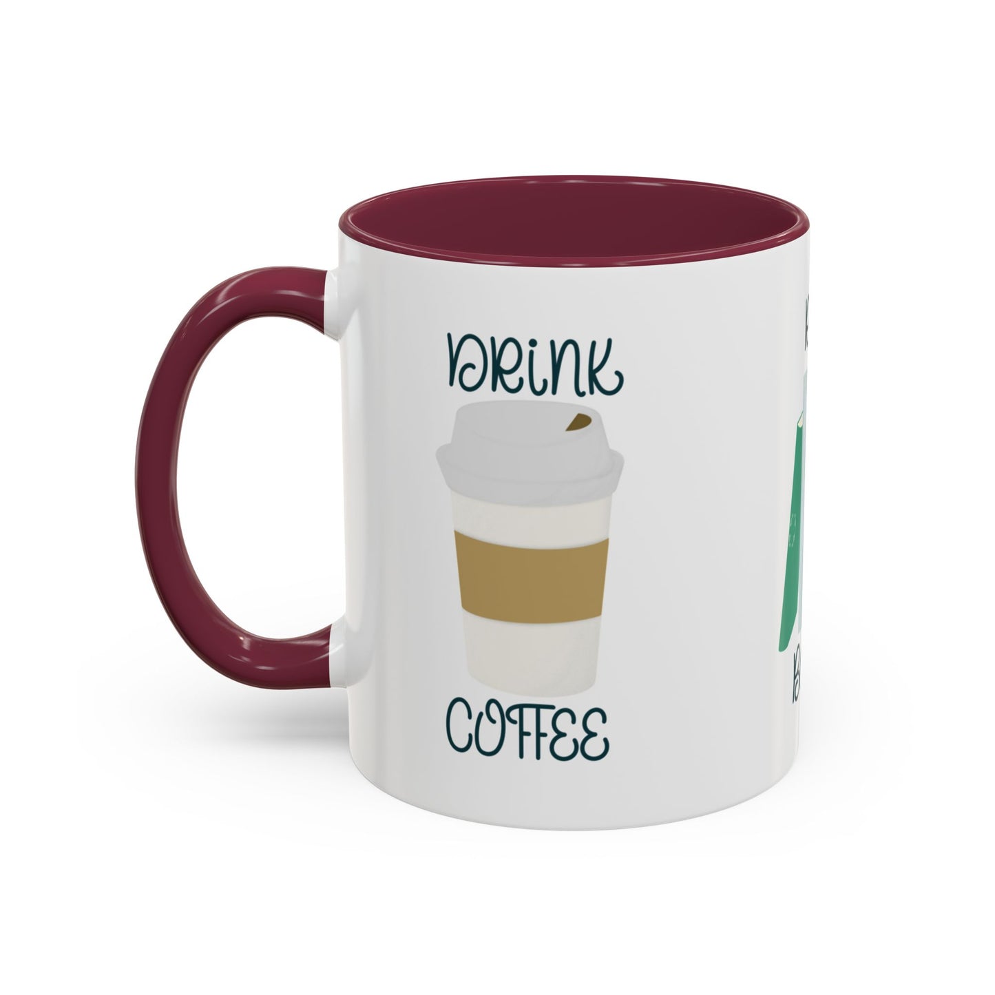 Drink Coffee Read Books Don’t Be a Twatwaffle Mug – Funny Two-Tone Book Lover Coffee Cup