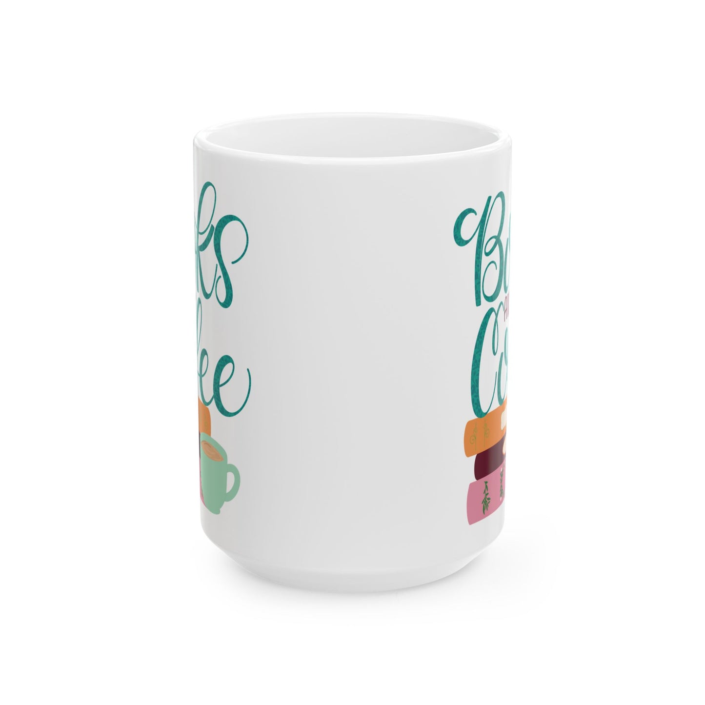 Books and Coffee Mug | Cozy Book Lover Gift | Reading and Coffee Cup