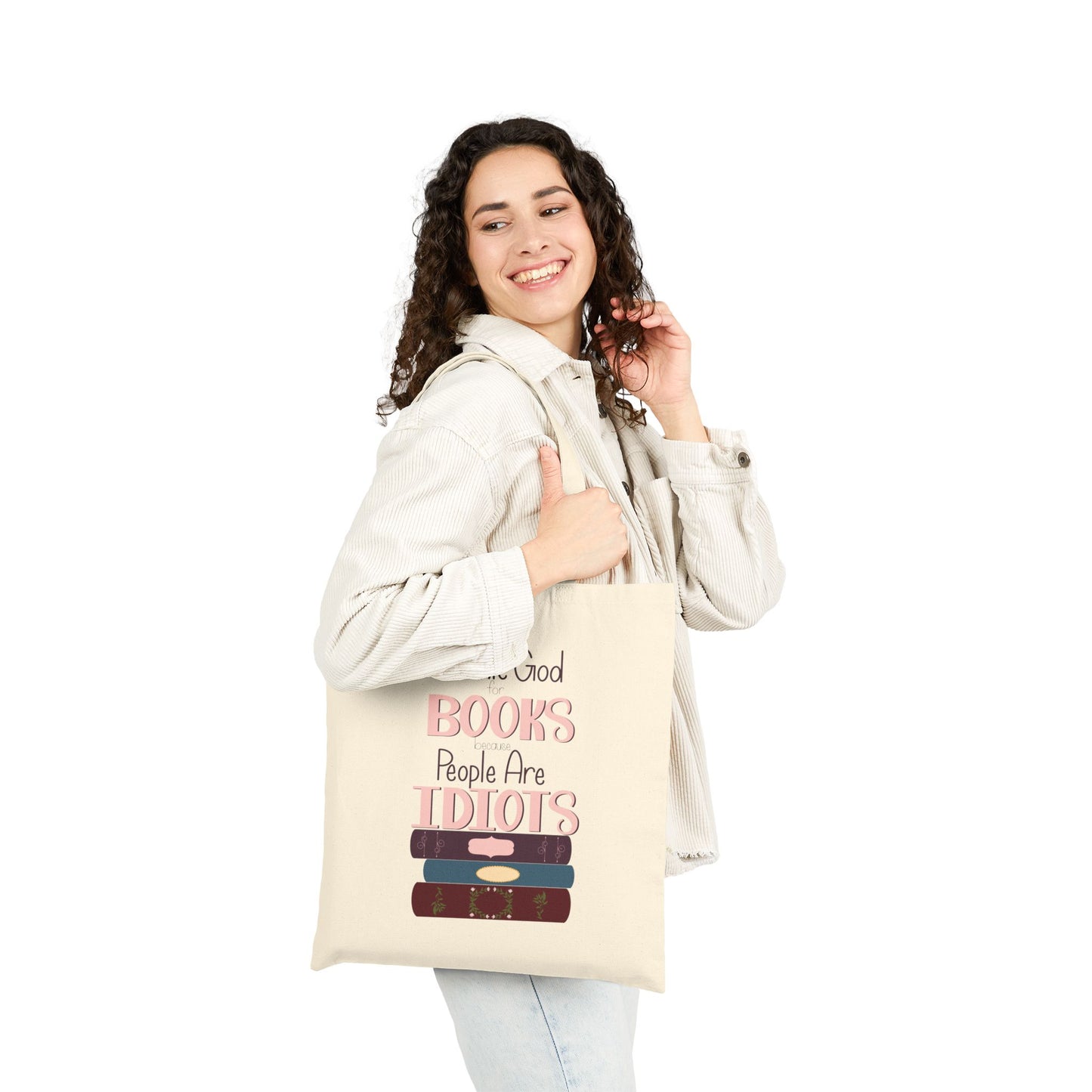 Thank God for Books Tote Bag | Funny Book Lover Gift | Cotton Canvas Bag for Readers | Literary Tote for Library Lovers, Cute Grocery Bag, [...]