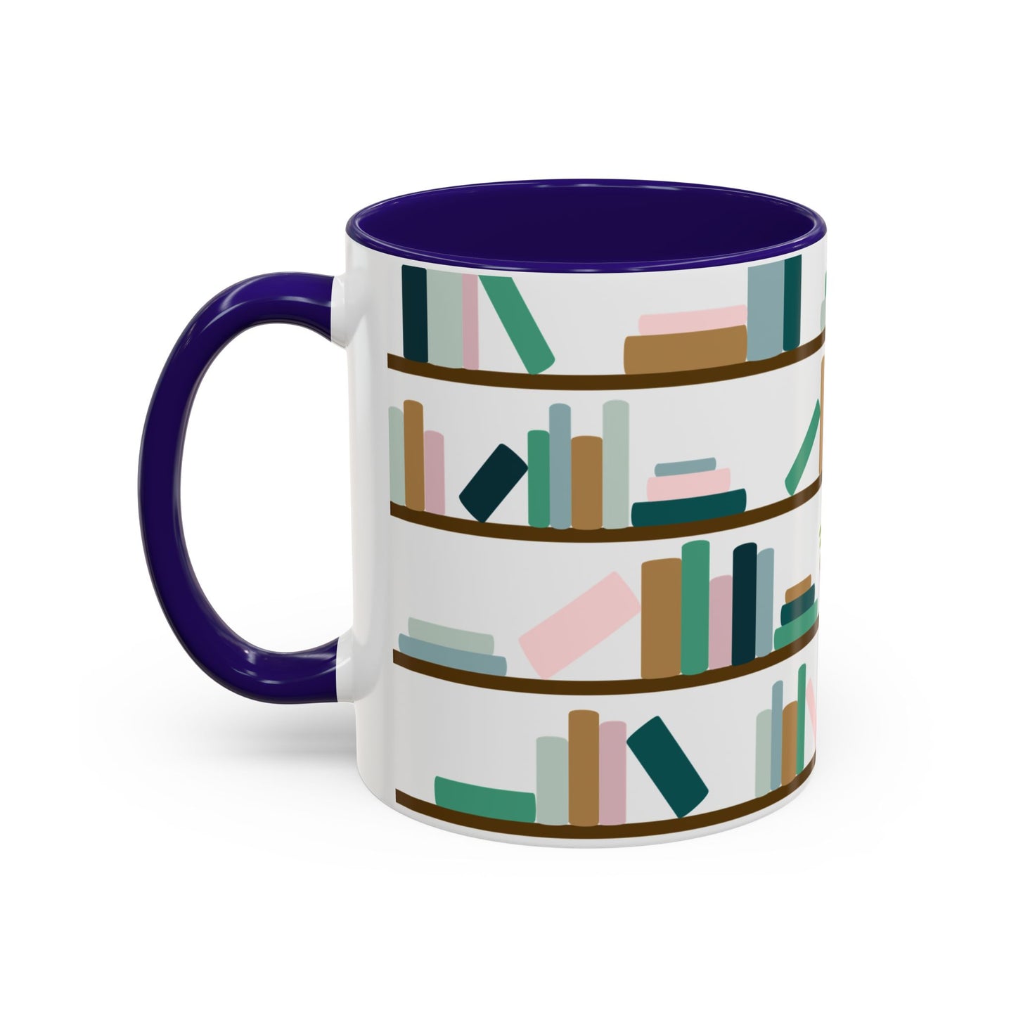 Bookshelf Mug – Two-Tone Ceramic Book Lover Coffee Mug | Cozy Reading Gift