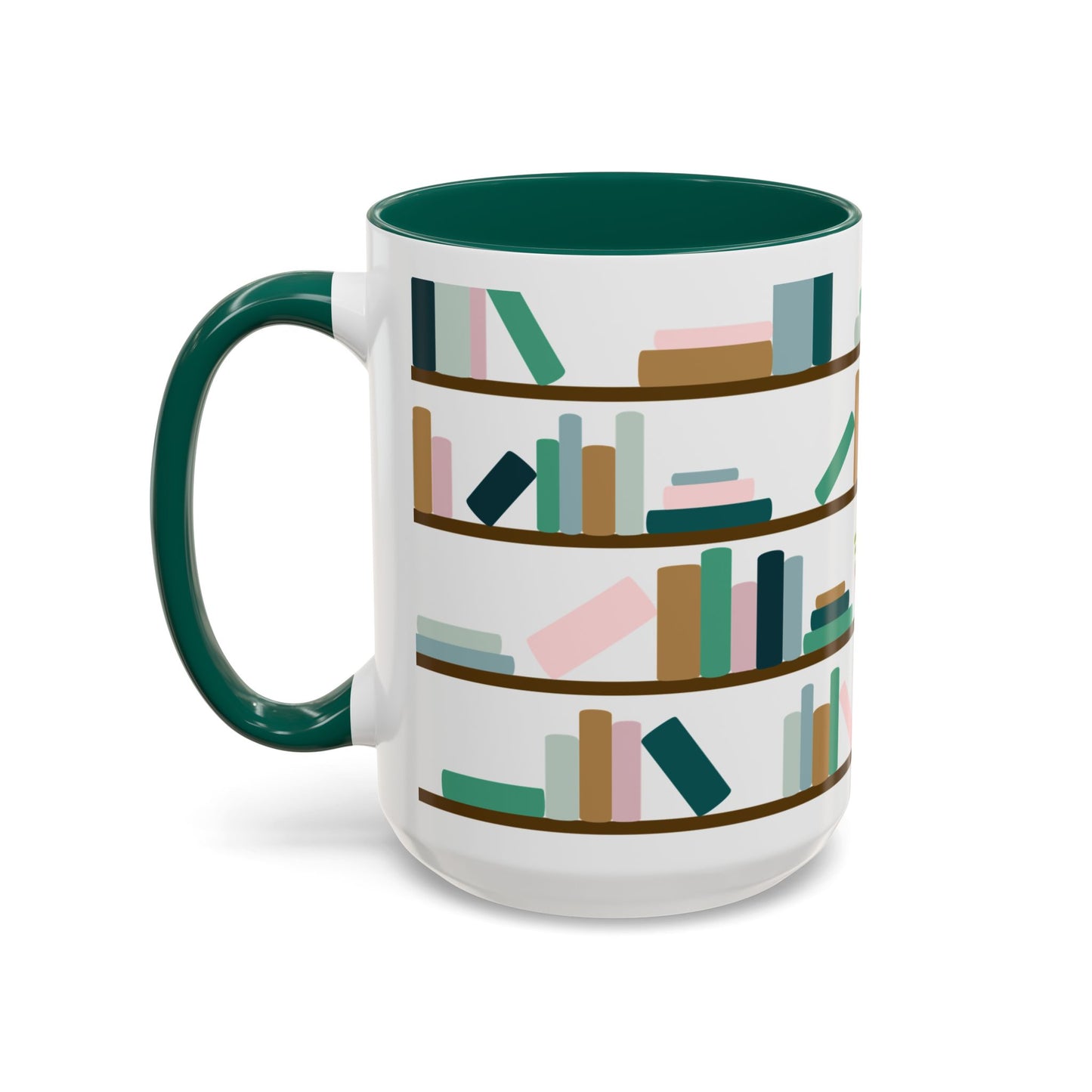 Bookshelf Mug – Two-Tone Ceramic Book Lover Coffee Mug | Cozy Reading Gift