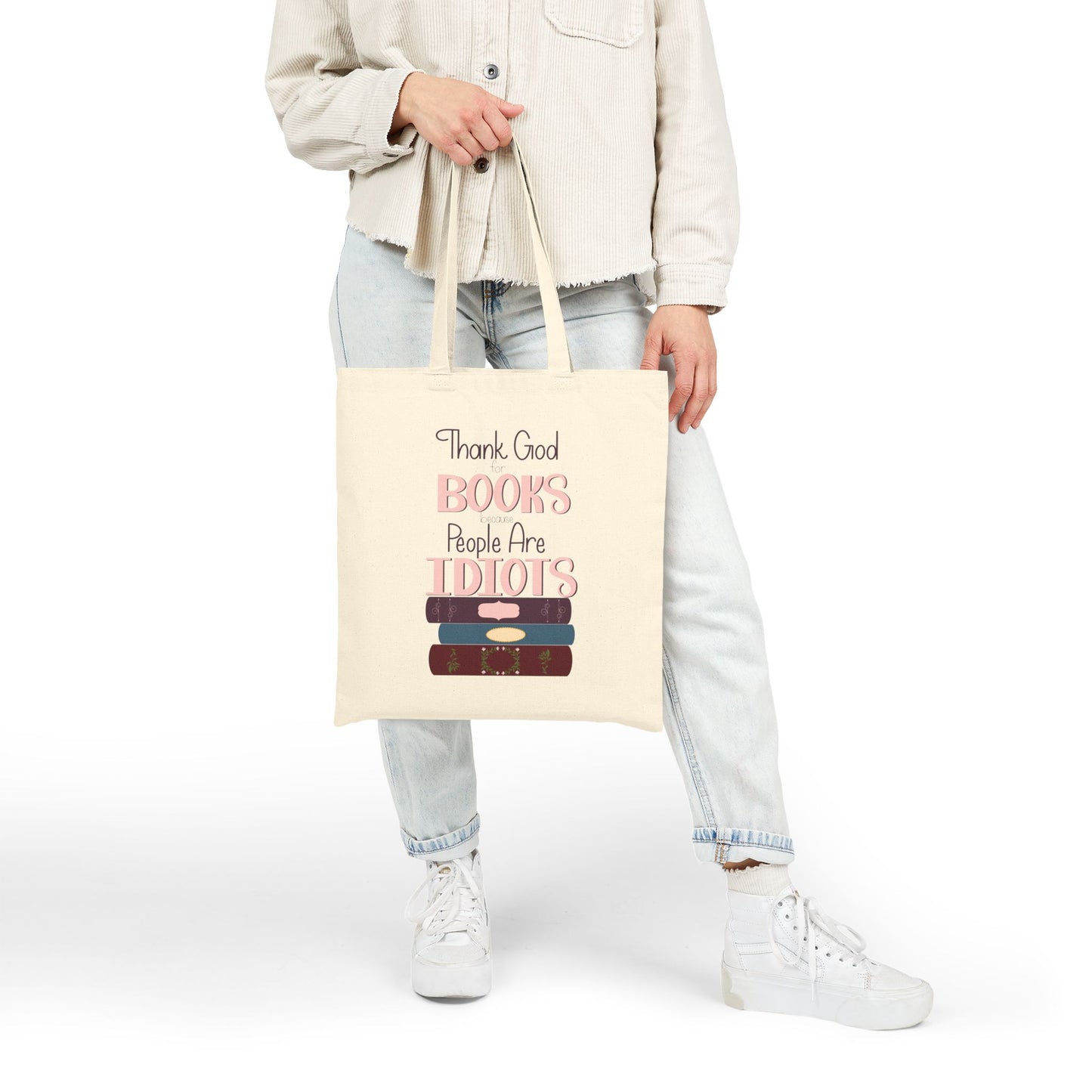 Thank God for Books Tote Bag | Funny Book Lover Gift | Cotton Canvas Bag for Readers | Literary Tote for Library Lovers, Cute Grocery Bag, [...]