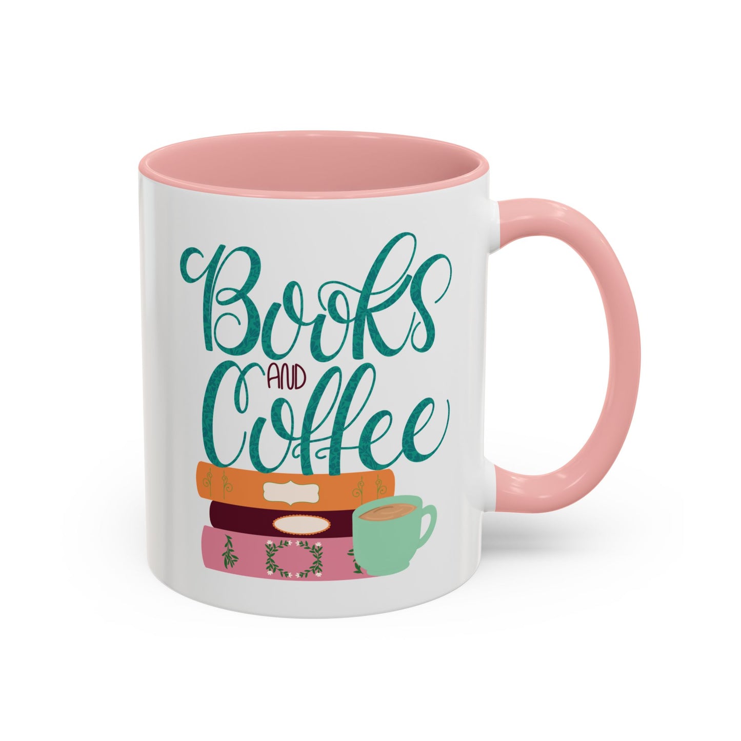 Books and Coffee Mug | 11 oz & 15 oz Ceramic Cup | Cozy Gift for Book Lovers