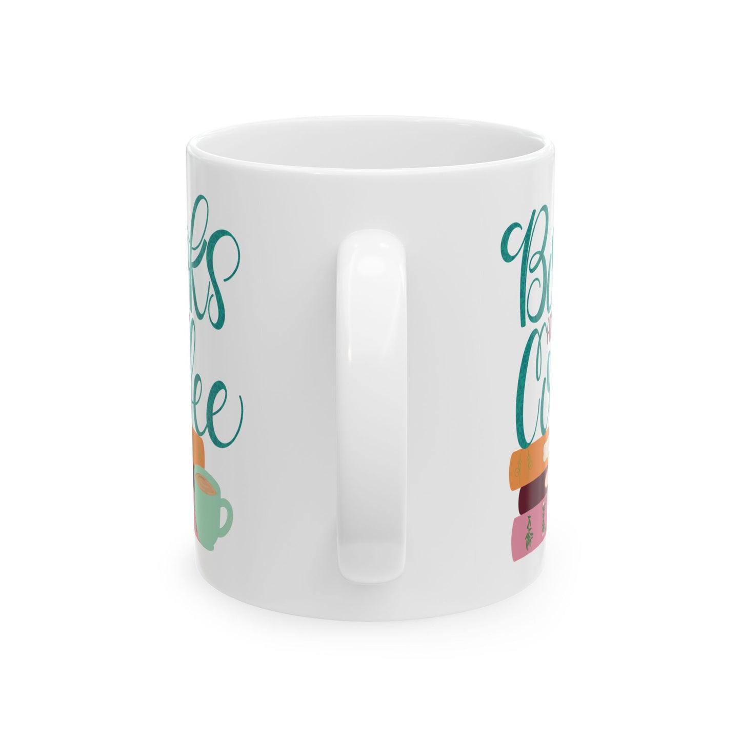 Books and Coffee Mug | Cozy Book Lover Gift | Reading and Coffee Cup