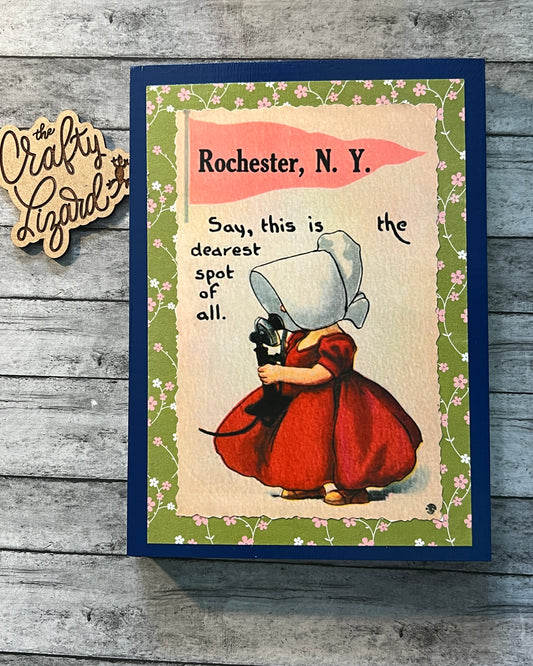 Vintage Rochester Postcard Decorative Block