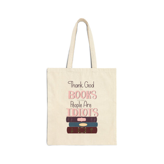 Thank God for Books Tote Bag | Funny Book Lover Gift | Cotton Canvas Bag for Readers | Literary Tote for Library Lovers, Cute Grocery Bag, [...]