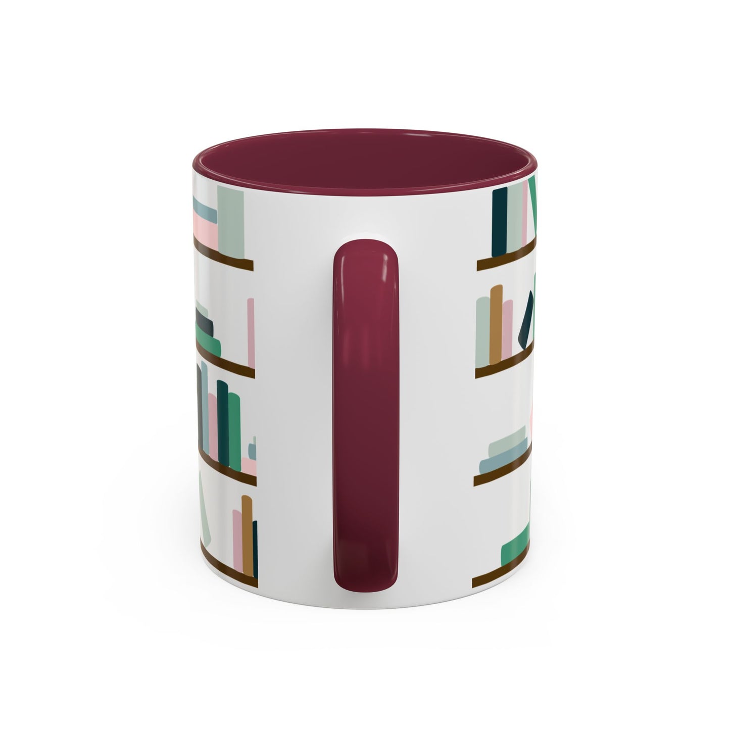 Bookshelf Mug – Two-Tone Ceramic Book Lover Coffee Mug | Cozy Reading Gift