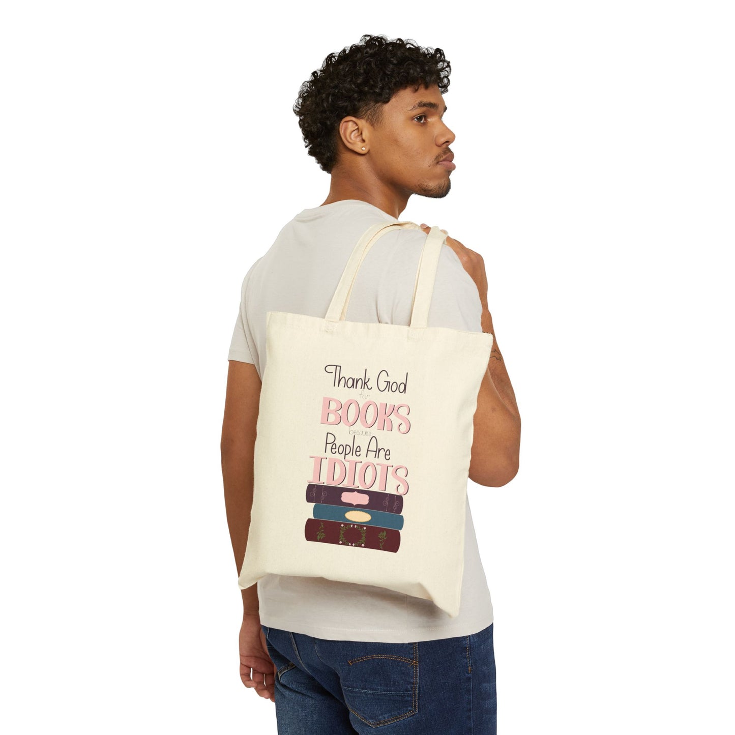 Thank God for Books Tote Bag | Funny Book Lover Gift | Cotton Canvas Bag for Readers | Literary Tote for Library Lovers, Cute Grocery Bag, [...]