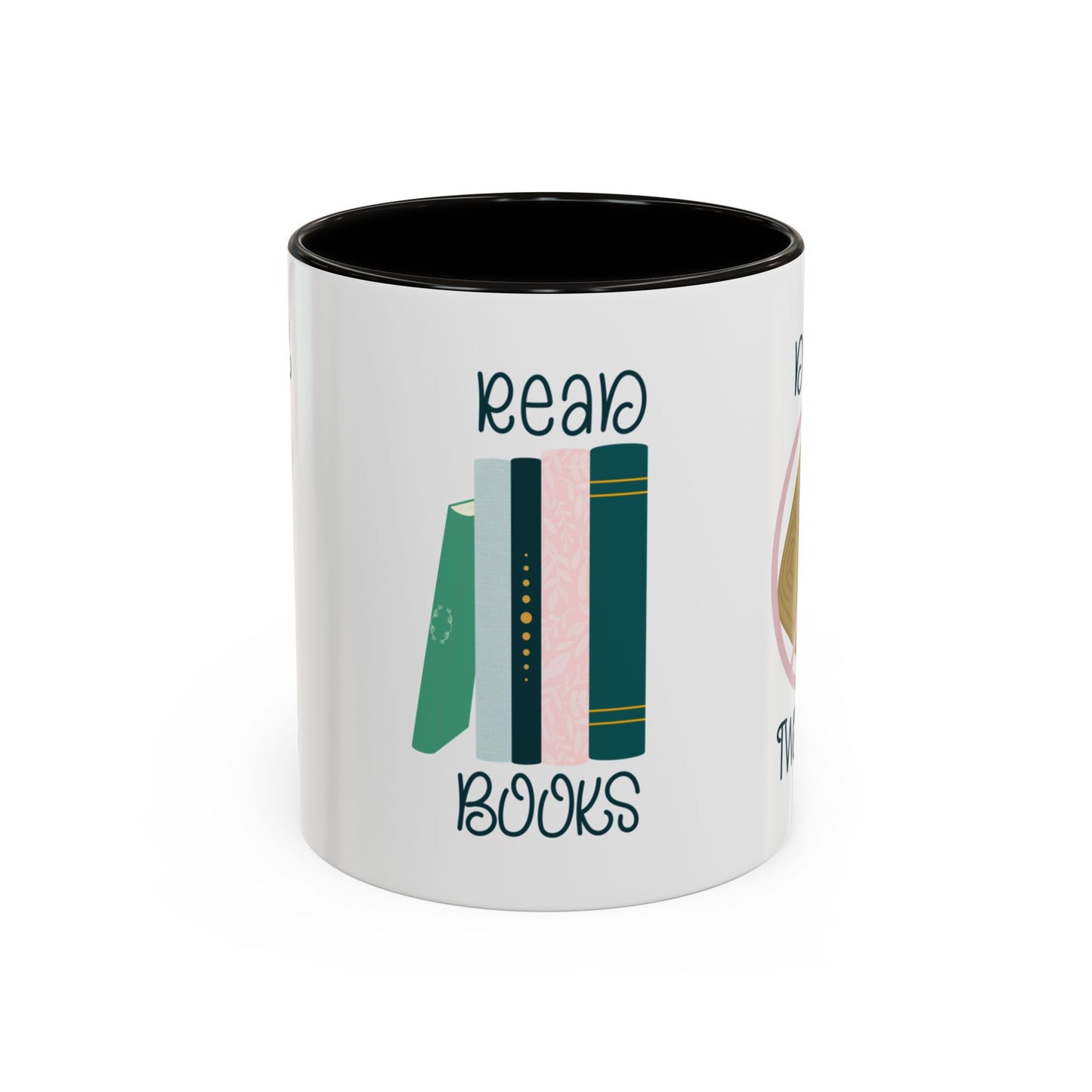 Drink Coffee Read Books Don’t Be a Twatwaffle Mug – Funny Two-Tone Book Lover Coffee Cup