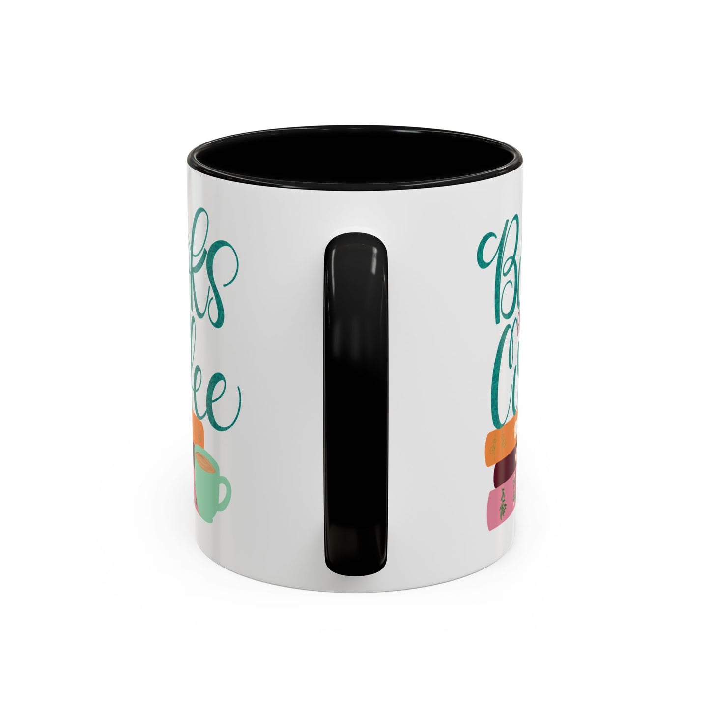 Books and Coffee Mug | 11 oz & 15 oz Ceramic Cup | Cozy Gift for Book Lovers