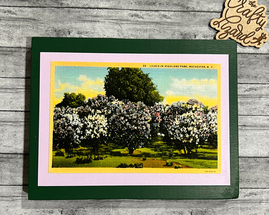 Vintage Lilac Postcard Decorative Block