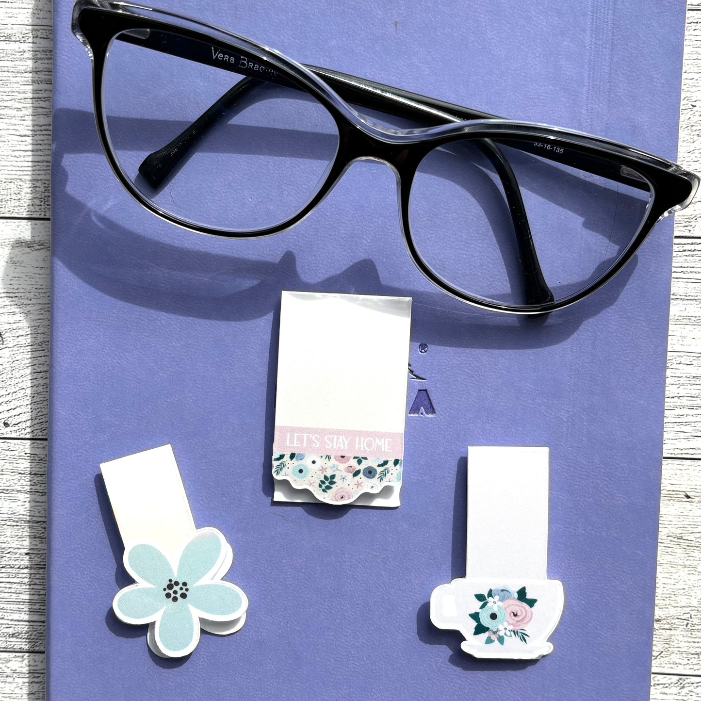 Floral Magnetic Bookmarks – Heart, Coffee Cup & Flower Designs