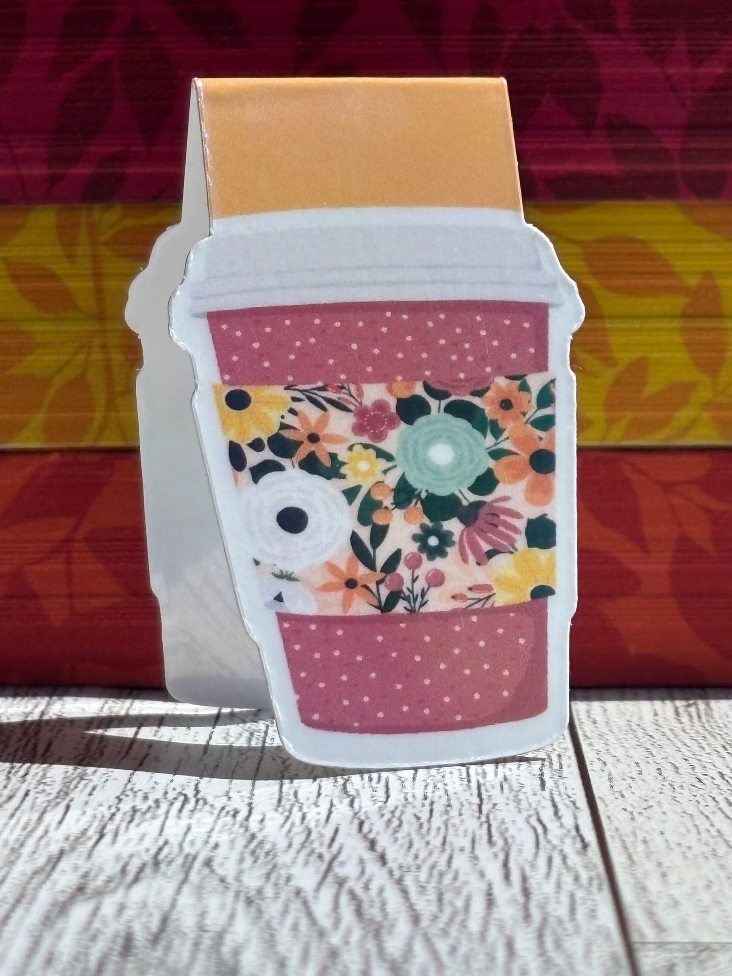 Floral Magnetic Bookmarks – Heart, Coffee Cup & Flower Designs