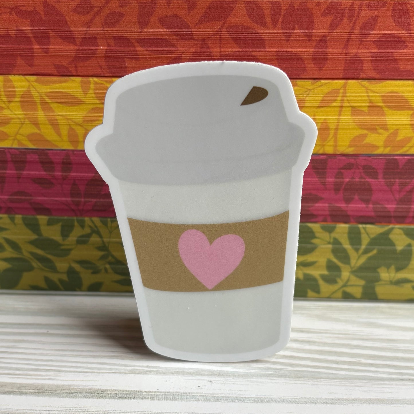 Coffee with Heart Sticker | Book & Coffee Lover Vinyl Sticker