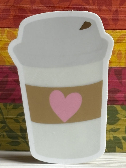 Coffee with Heart Sticker | Book & Coffee Lover Vinyl Sticker