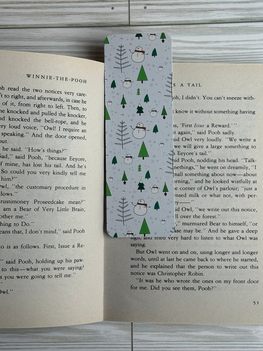 Snowman Winter Wonderland Bookmark — Cozy Winter Reading Gift