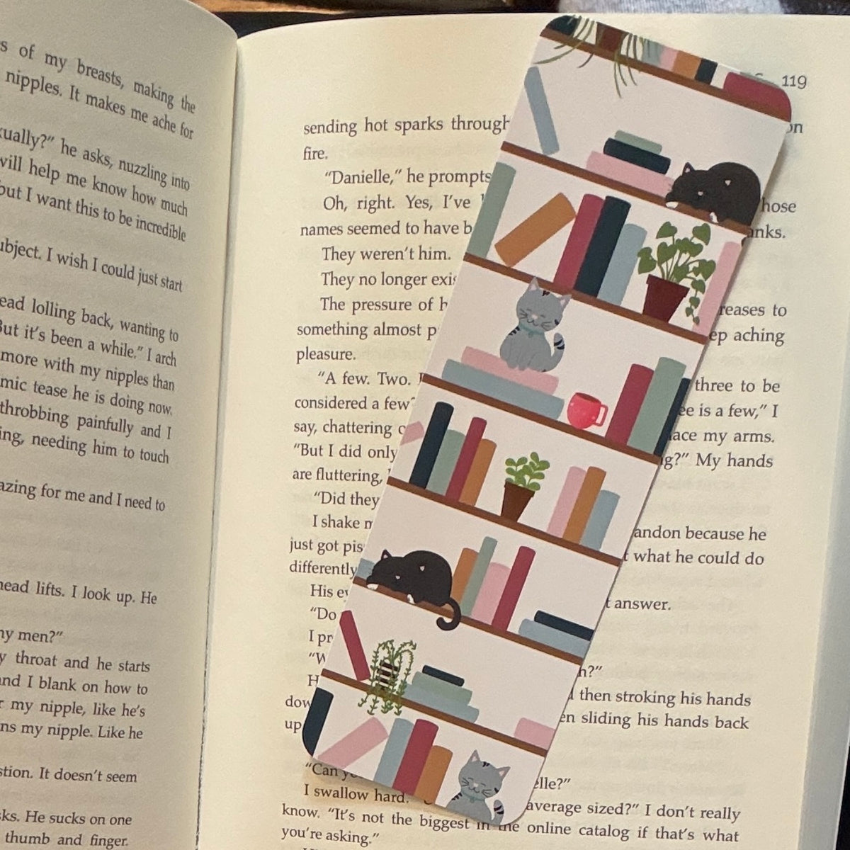 Cats Between the Stacks Bookmark | Cat & Bookshelf Bookish Bookmark for Readers