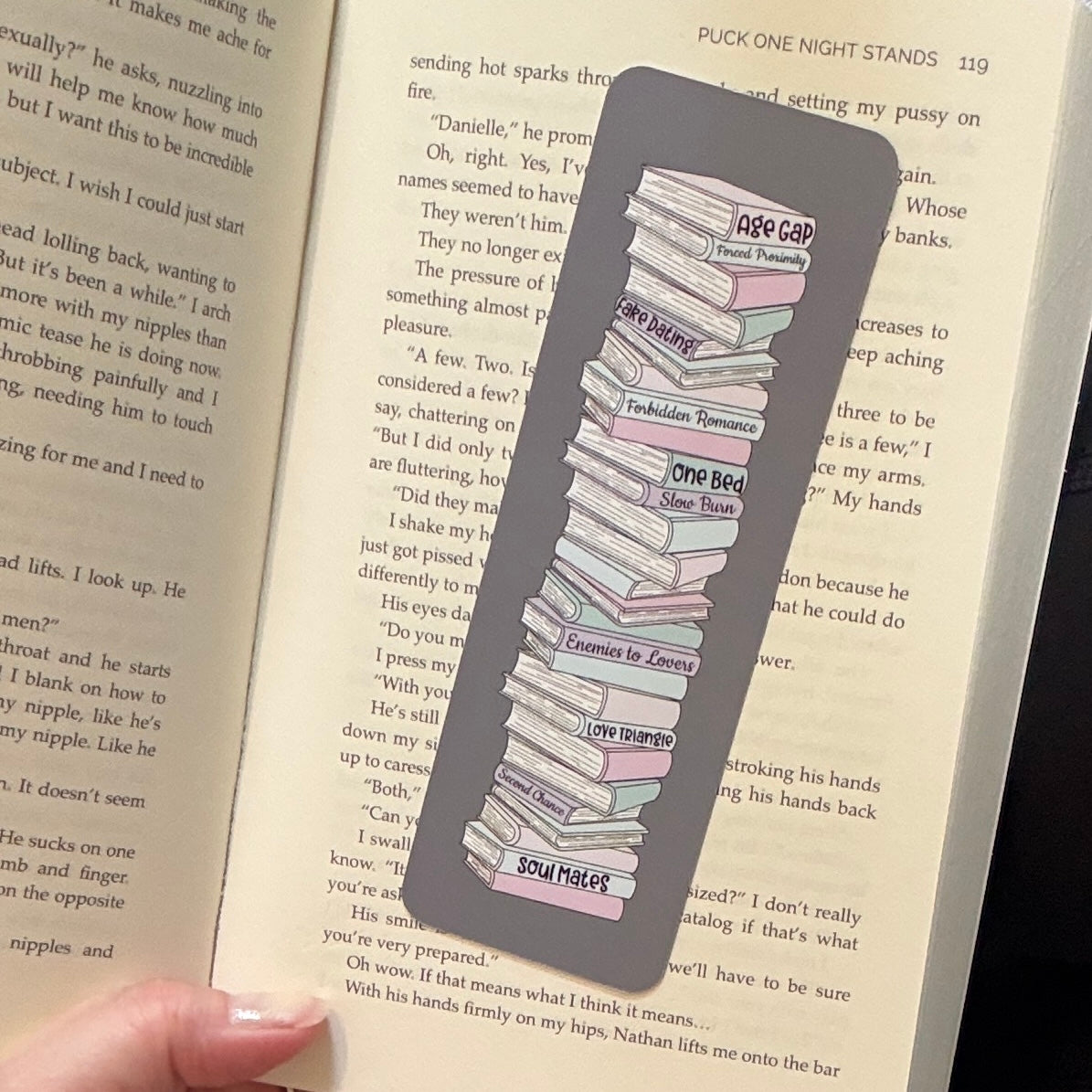 Romance Trope Book Stack Bookmark