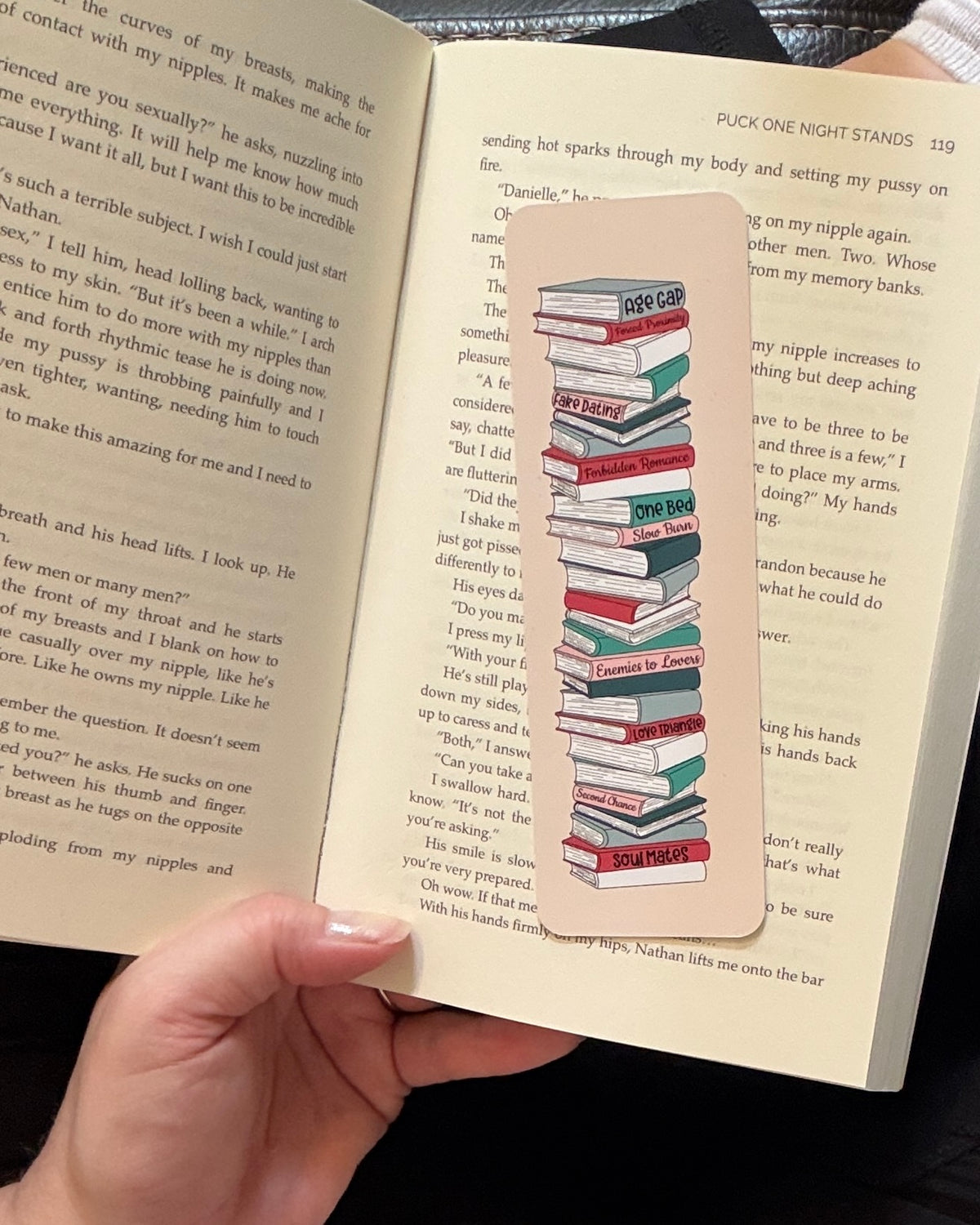 Romance Trope Book Stack Bookmark