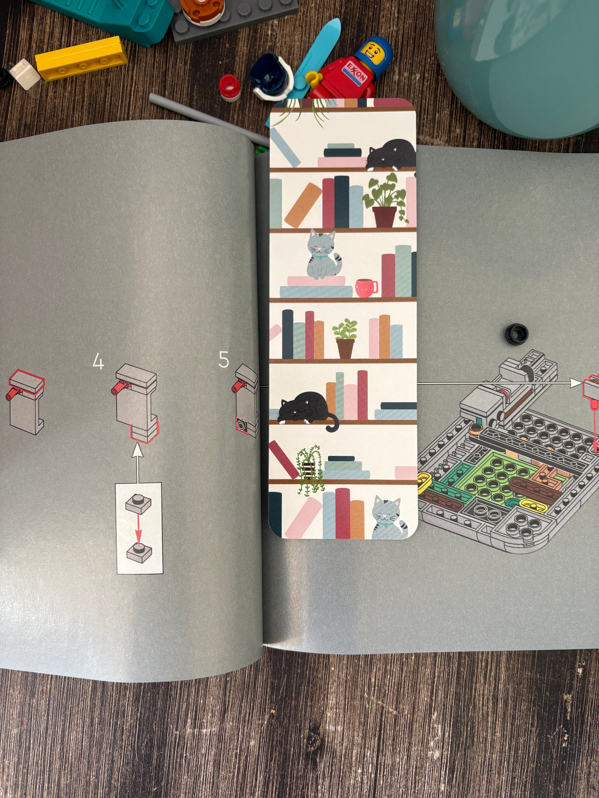 Cats Between the Stacks Bookmark | Cat & Bookshelf Bookish Bookmark for Readers