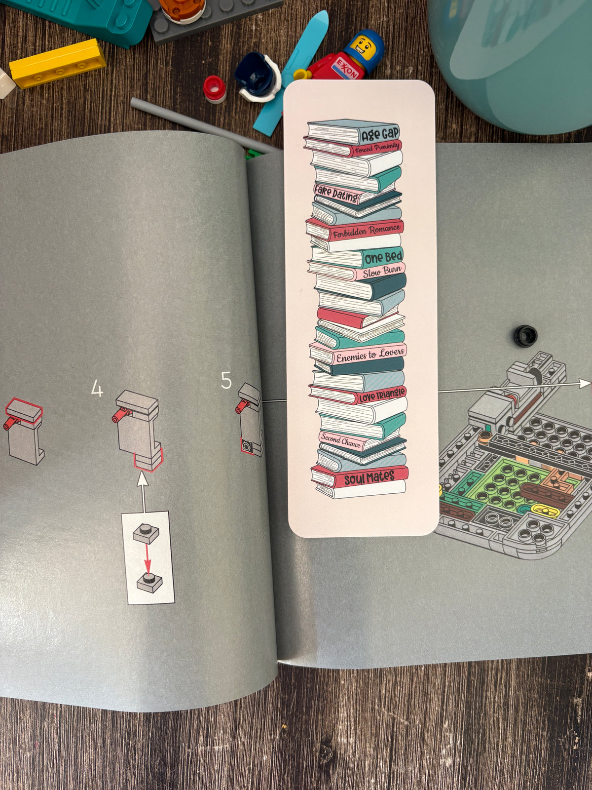 Romance Trope Book Stack Bookmark