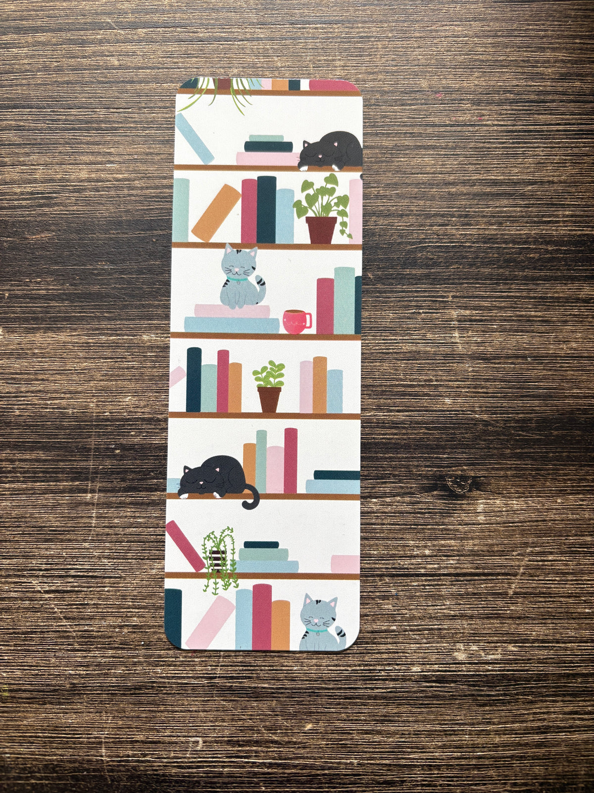 Cats Between the Stacks Bookmark | Cat & Bookshelf Bookish Bookmark for Readers