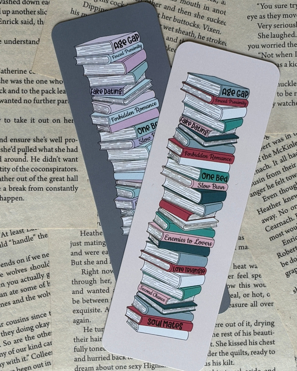 Romance Trope Book Stack Bookmark