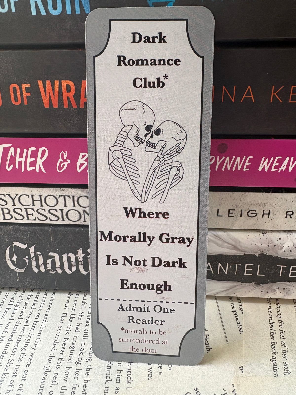Dark Romance Club Bookmark | Morally Gray Bookish Bookmark for Romance Readers