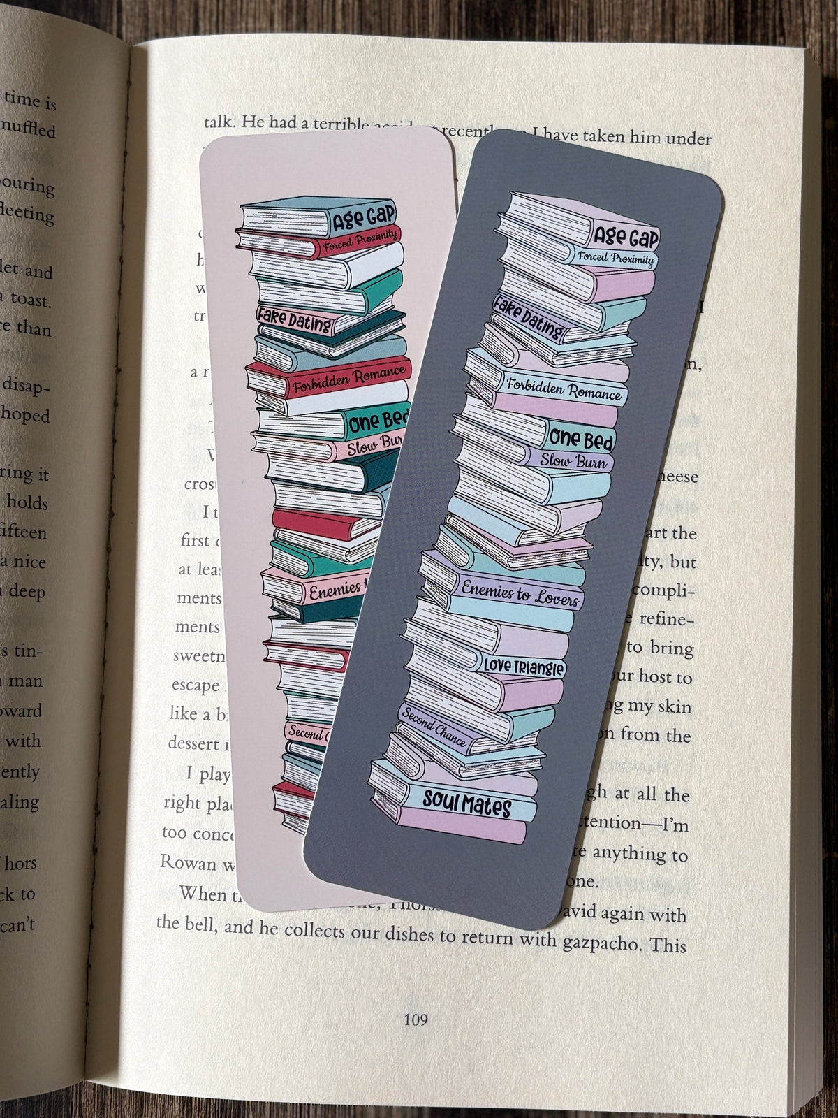 Romance Trope Book Stack Bookmark