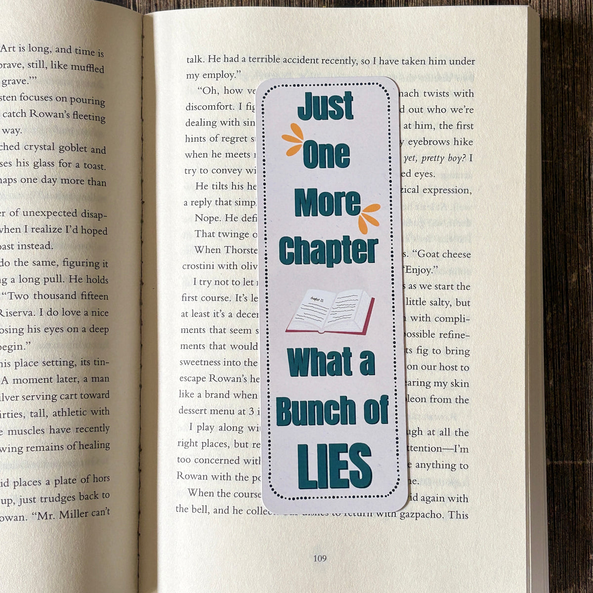 Just One More Chapter Bookmark | Funny Book Lover Bookmark