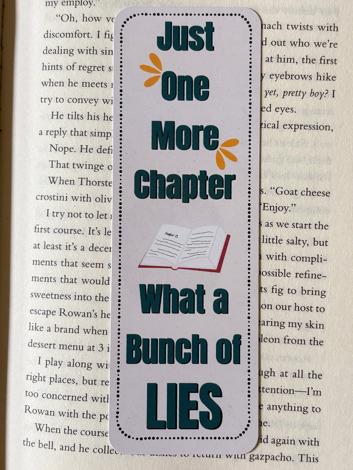 Just One More Chapter Bookmark | Funny Book Lover Bookmark