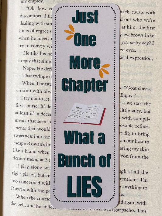 Just One More Chapter Bookmark | Funny Book Lover Bookmark