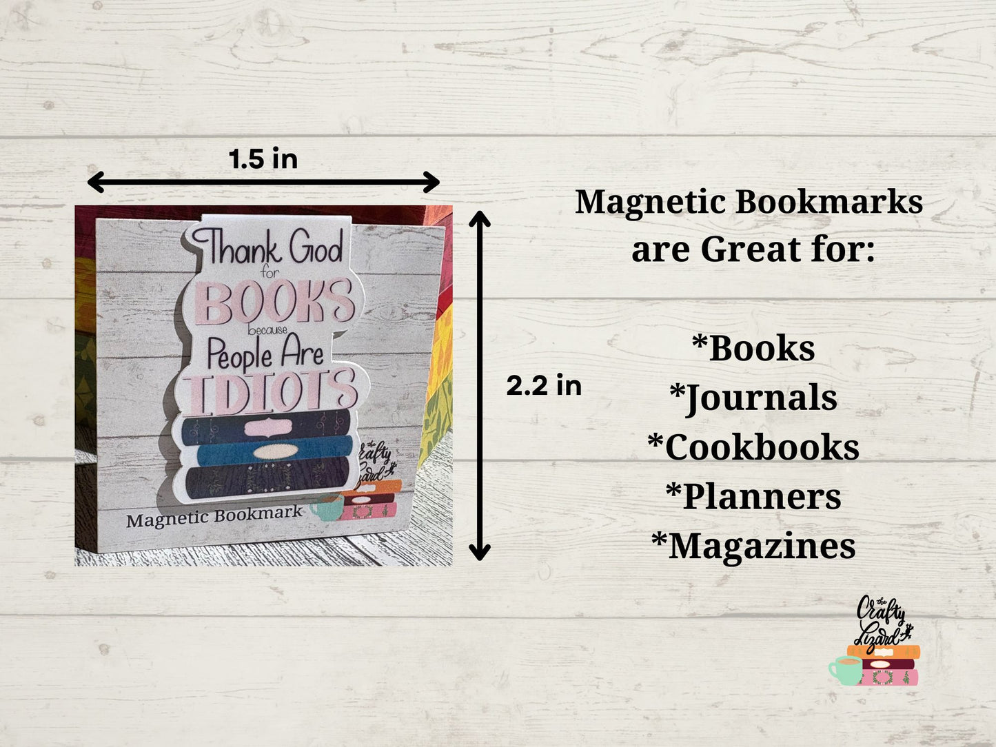 “Thank God for Books Because People Are Idiots” Magnetic Bookmark
