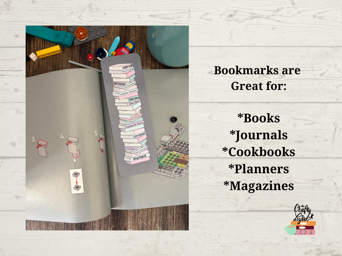 Romance Trope Book Stack Bookmark
