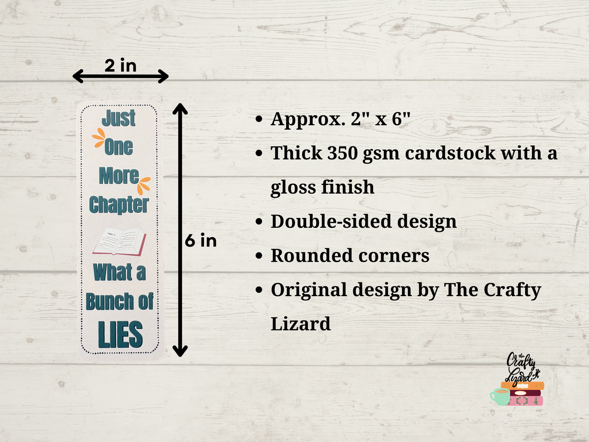 Just One More Chapter Bookmark | Funny Book Lover Bookmark