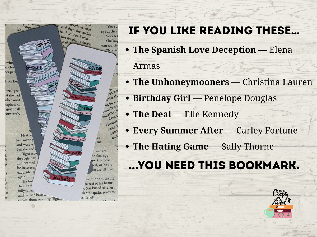 Romance Trope Book Stack Bookmark